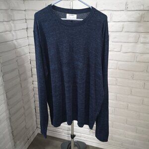 Old Navy Men's Size XL Lightweight Navy with Teal Specs Crew Neck Sweater